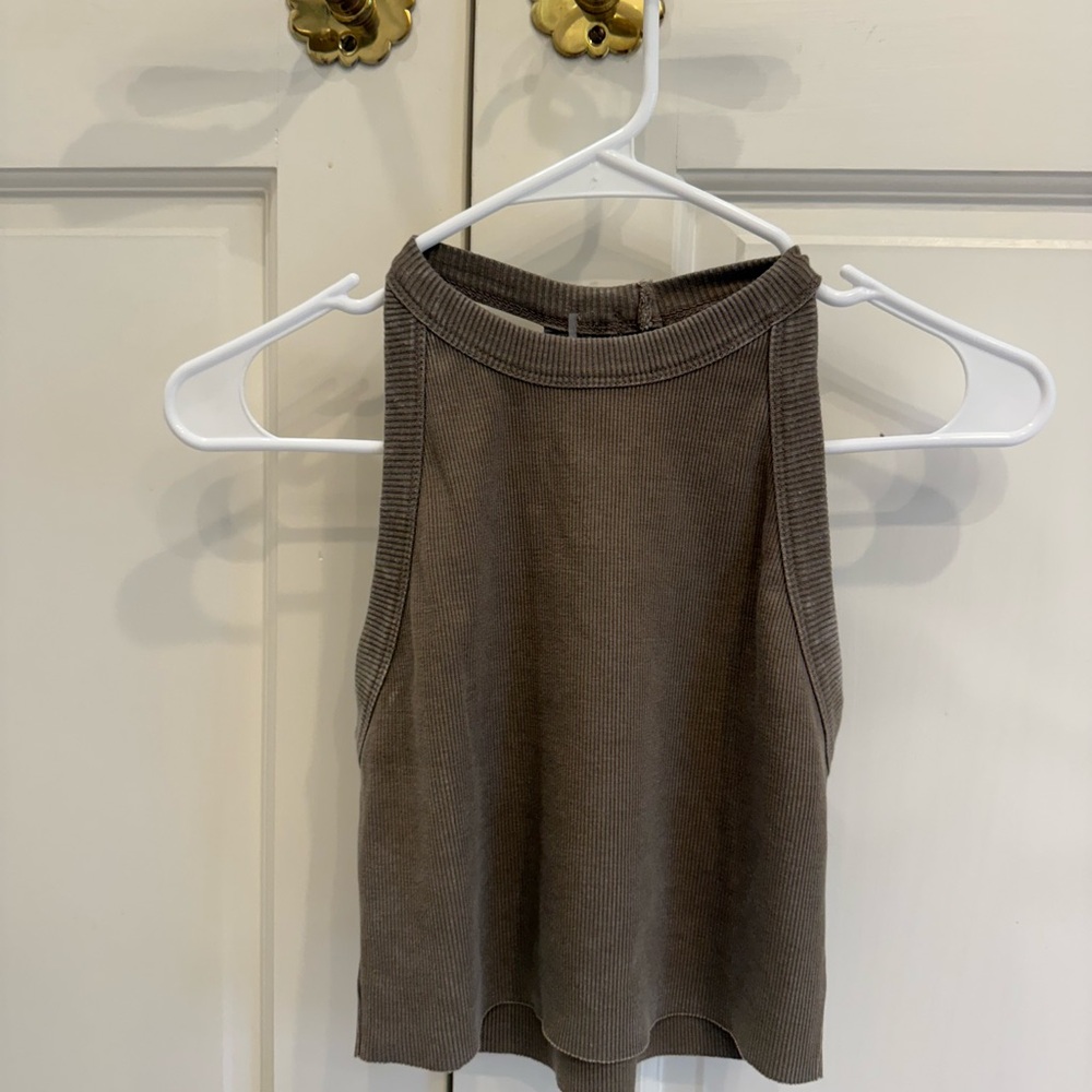 Sleeveless Ribbed free people Knit Top - Brown